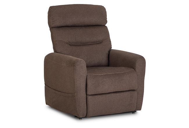 Canton Brown Fabric Power Lift Recliner