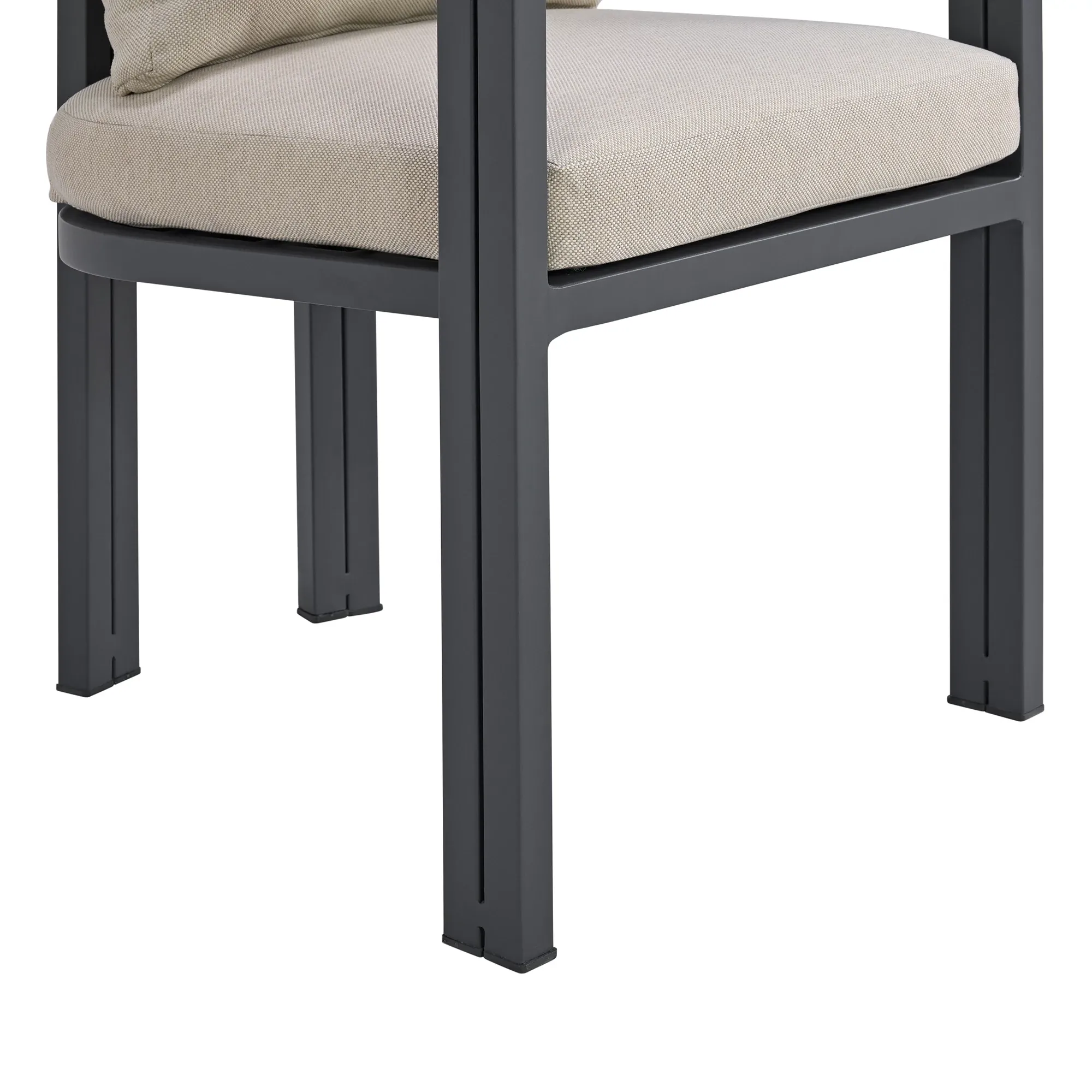 Luai Dark Gray Cushioned Arm Chair