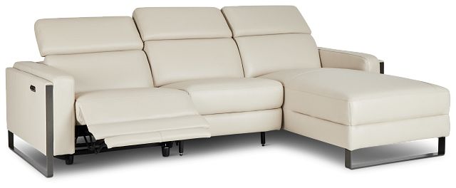 Atlas Taupe Lthr/vinyl Right Chaise Power Reclining Sectional