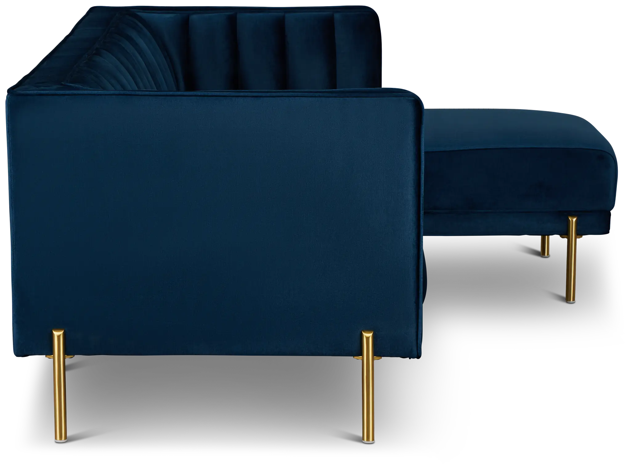 Bella Dark Blue Velvet Right Chaise Sectional Bella Dark Blue Velvet Right Chaise Sectional
