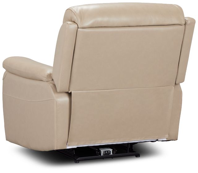 Graham Light Beige Lthr/vinyl Power Recliner