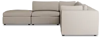 Destin Sutton Beige Fabric 5pc Bumper Sectional