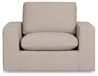 Breeze Taupe Fabric Swivel Chair