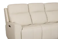 Sterling Ivory Lthr/vinyl Power Reclining Sofa