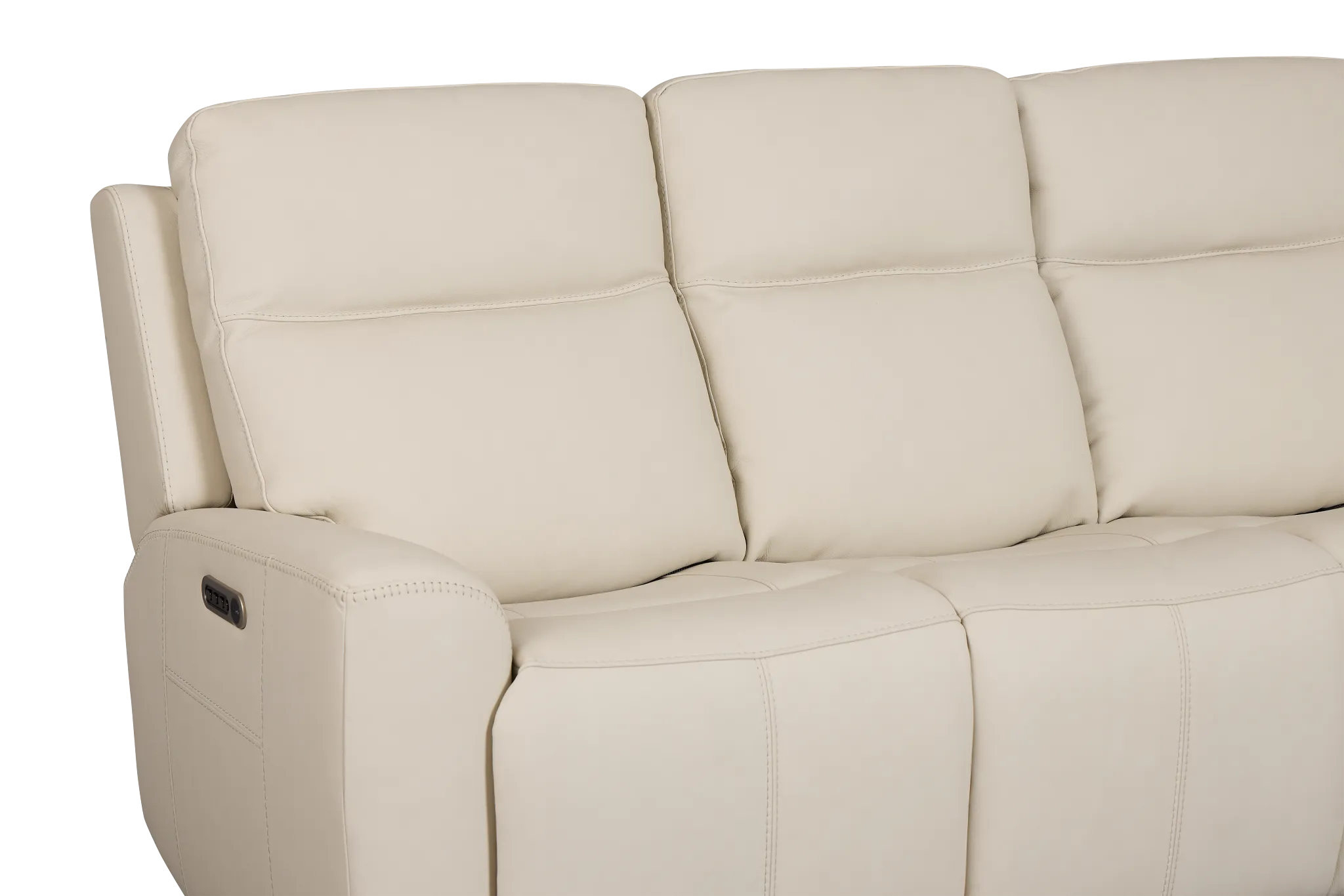 Sterling Ivory Lthr/vinyl Power Reclining Sofa