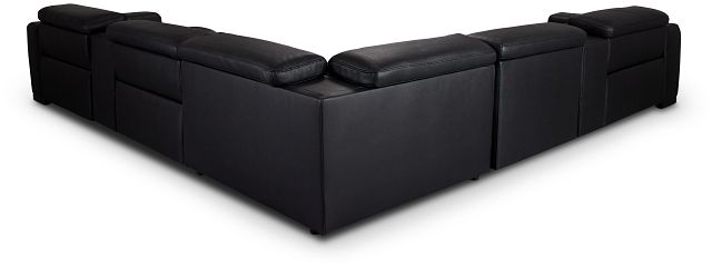 Lombardy Black Micro Large Triple Power Reclining Two-arm Sectional