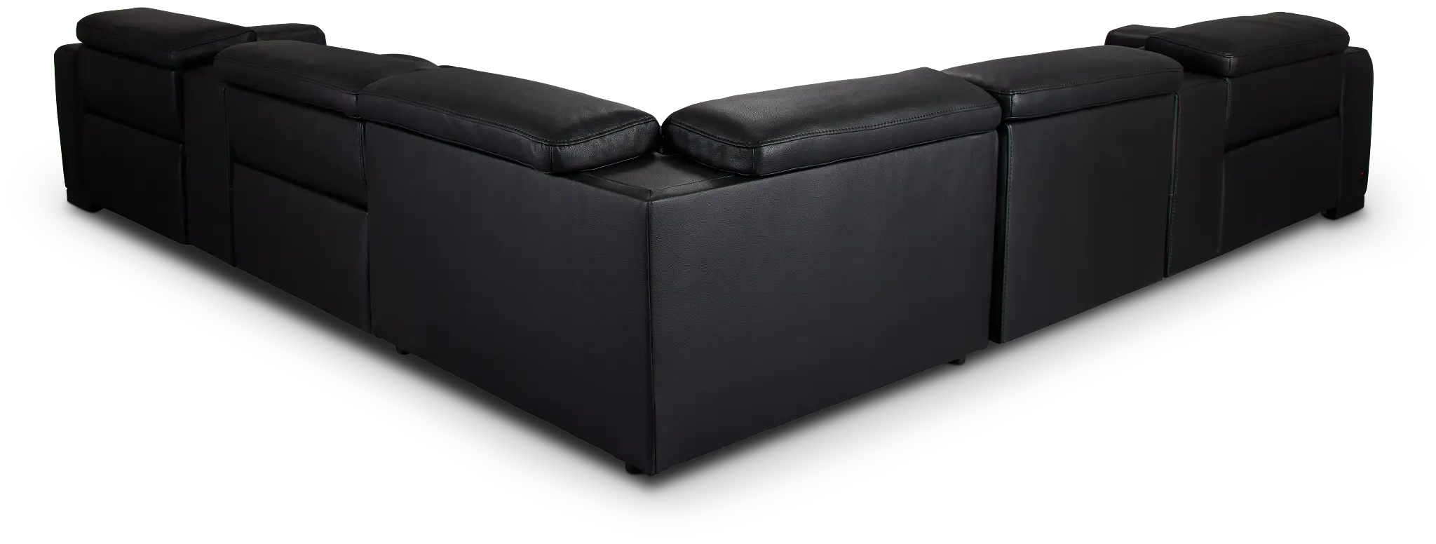 Lombardy Black Micro Large Triple Power Reclining Two-arm Sectional Lombardy Black Micro Large Triple Power Reclining Two-arm Sectional