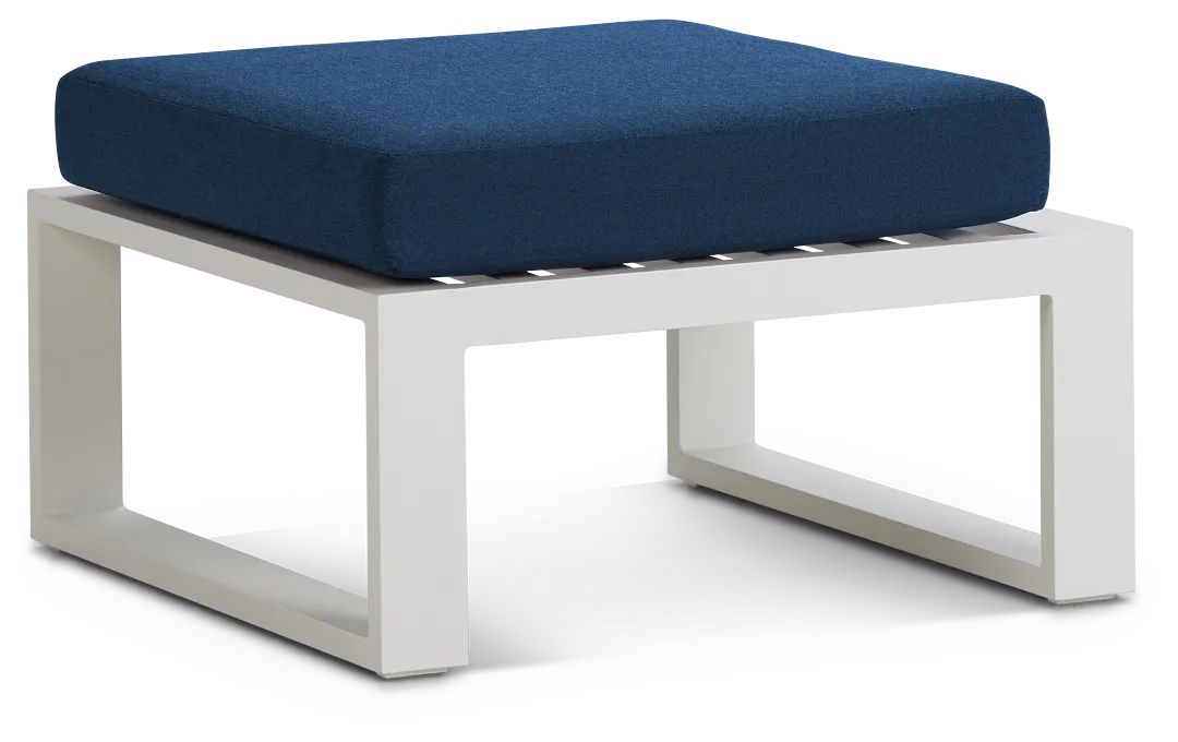 Lisbon2 Navy Aluminum Ottoman