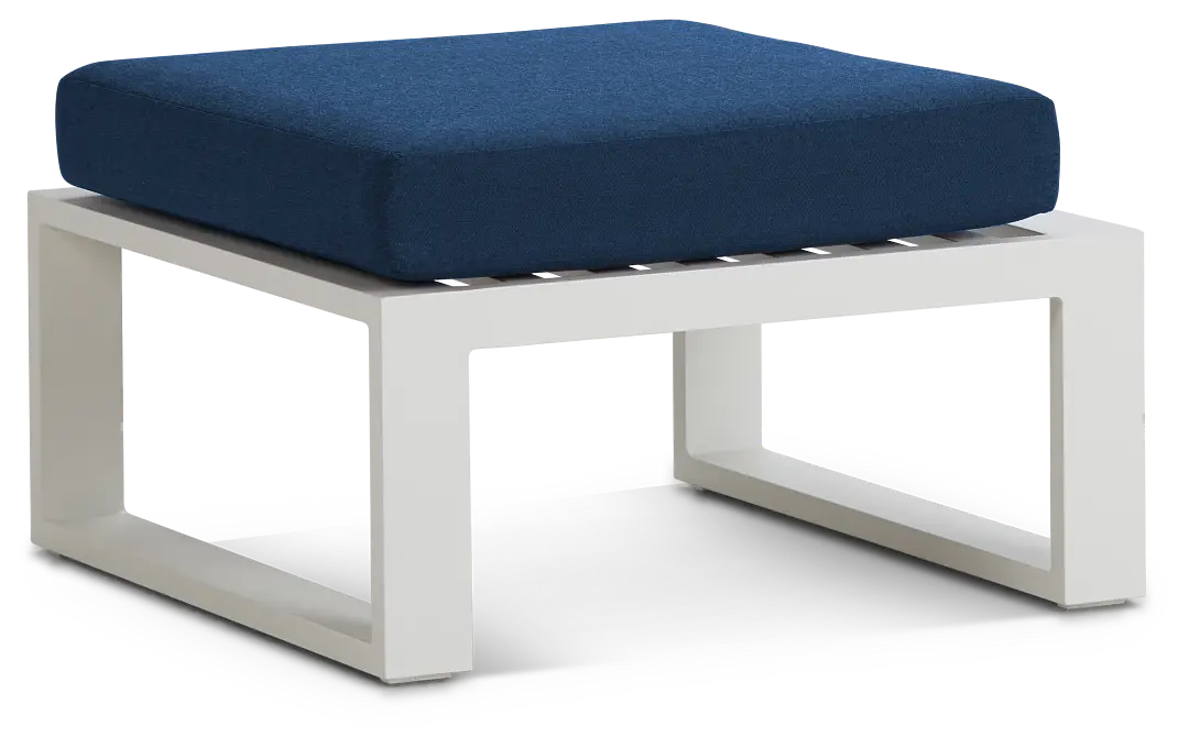 Lisbon2 Navy Aluminum Ottoman Lisbon2 Navy Aluminum Ottoman