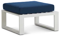 Lisbon2 Navy Aluminum Ottoman