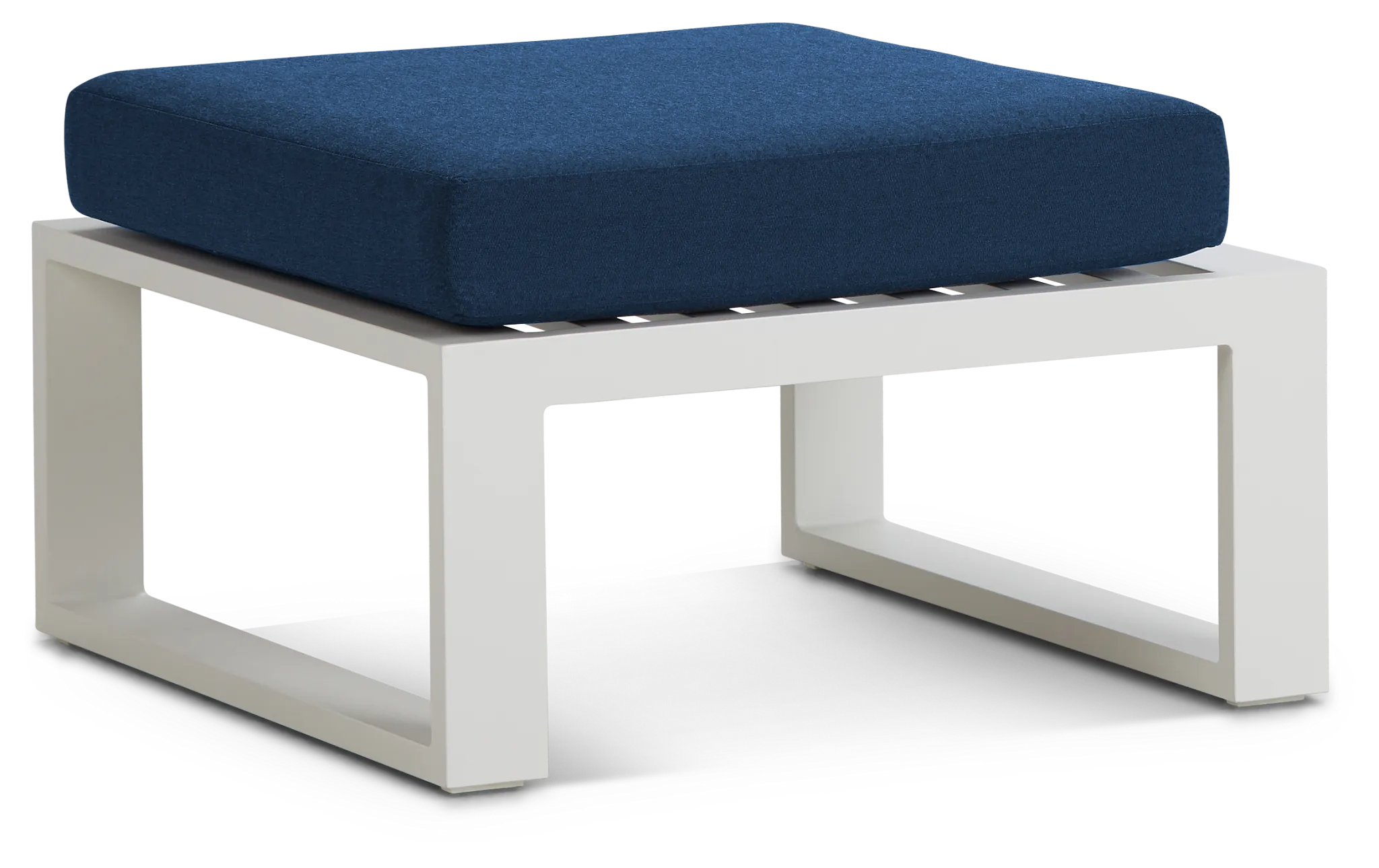 Lisbon2 Navy Aluminum Ottoman
