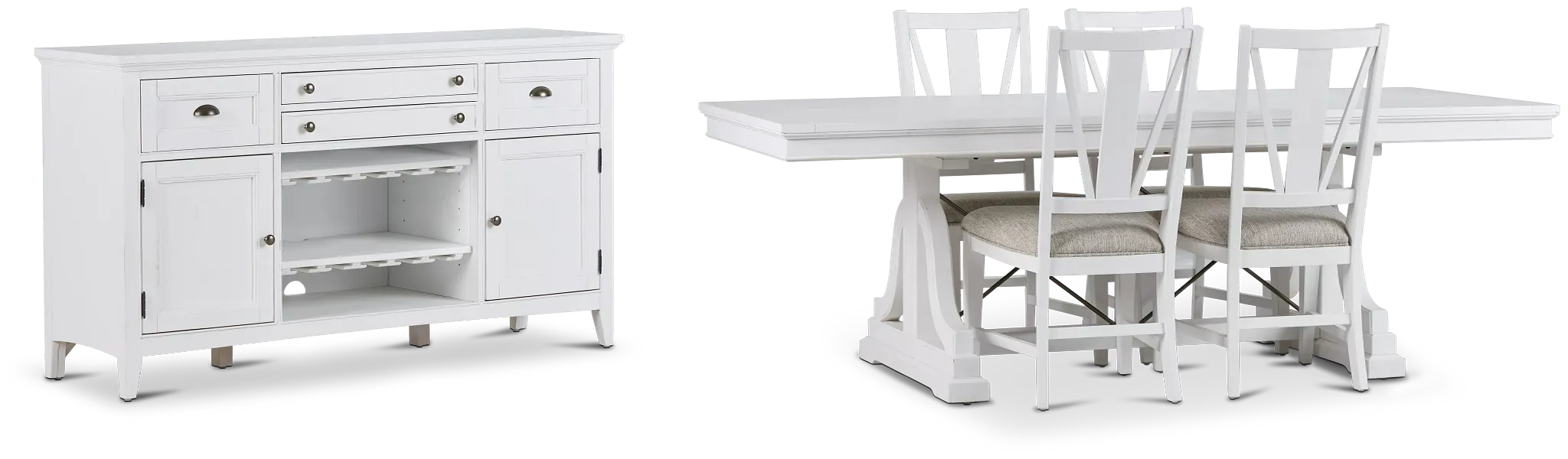 Heron Cove White Trestle Dining Room