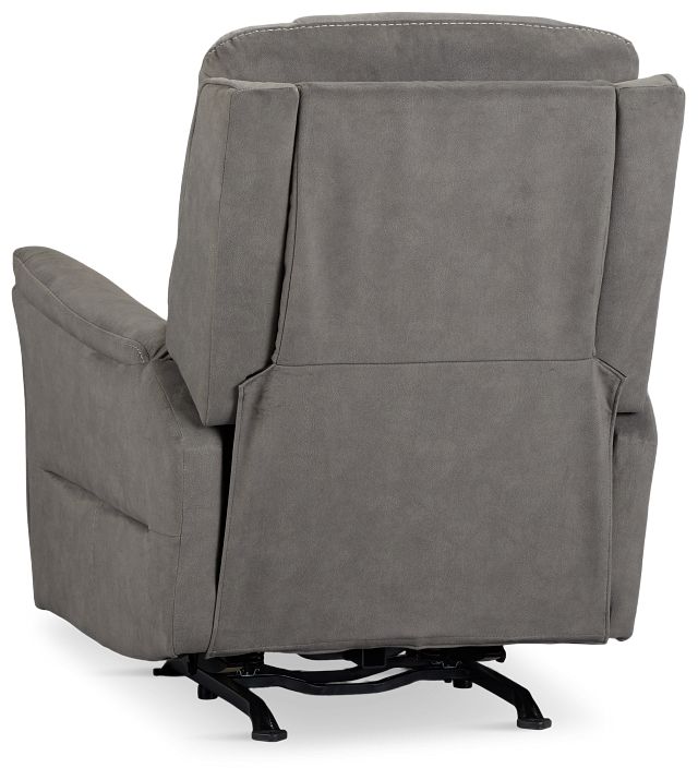 Archie Gray Fabric Power Recliner With Heat And Massage