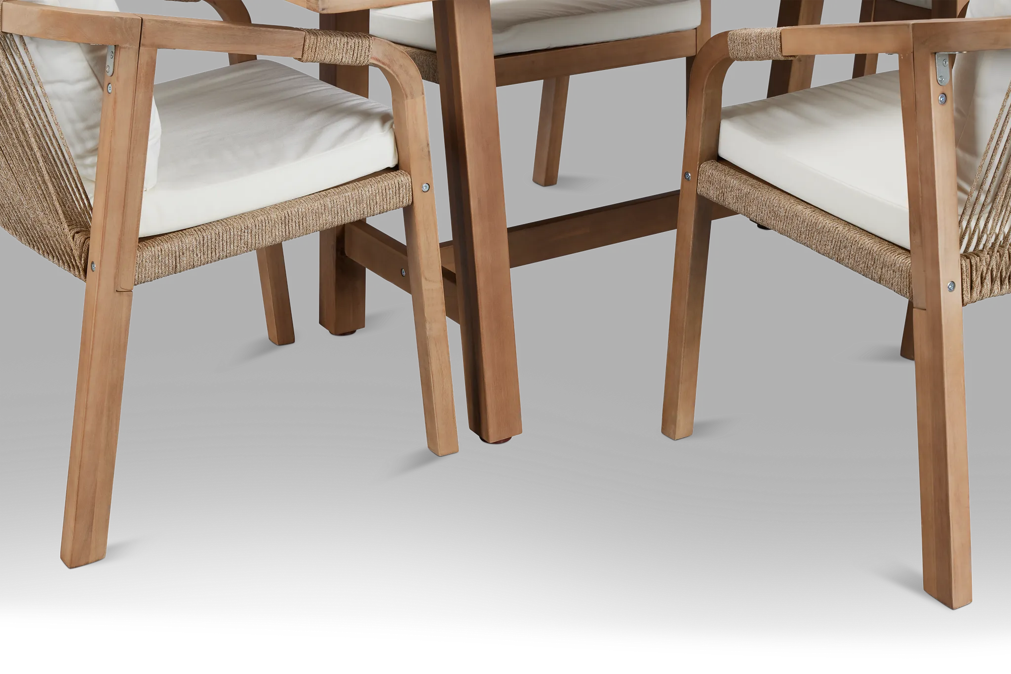 Laguna Light Tone 66" Rectangular Table & 4 White Cushioned Chairs