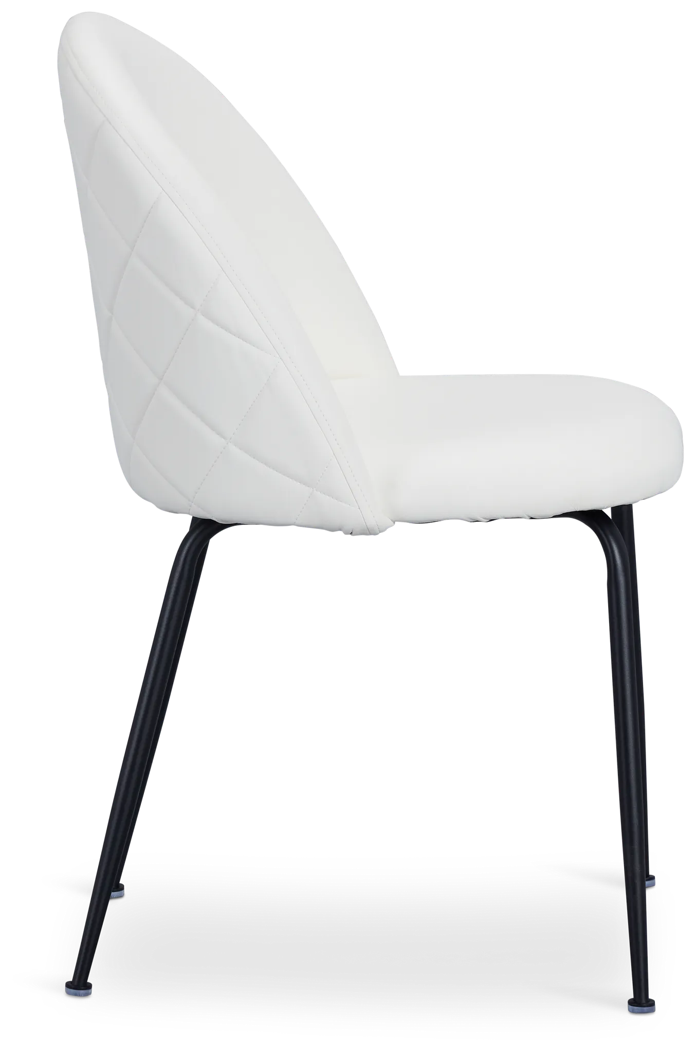 Capri White Micro Upholstered Side Chair W/ Black Legs