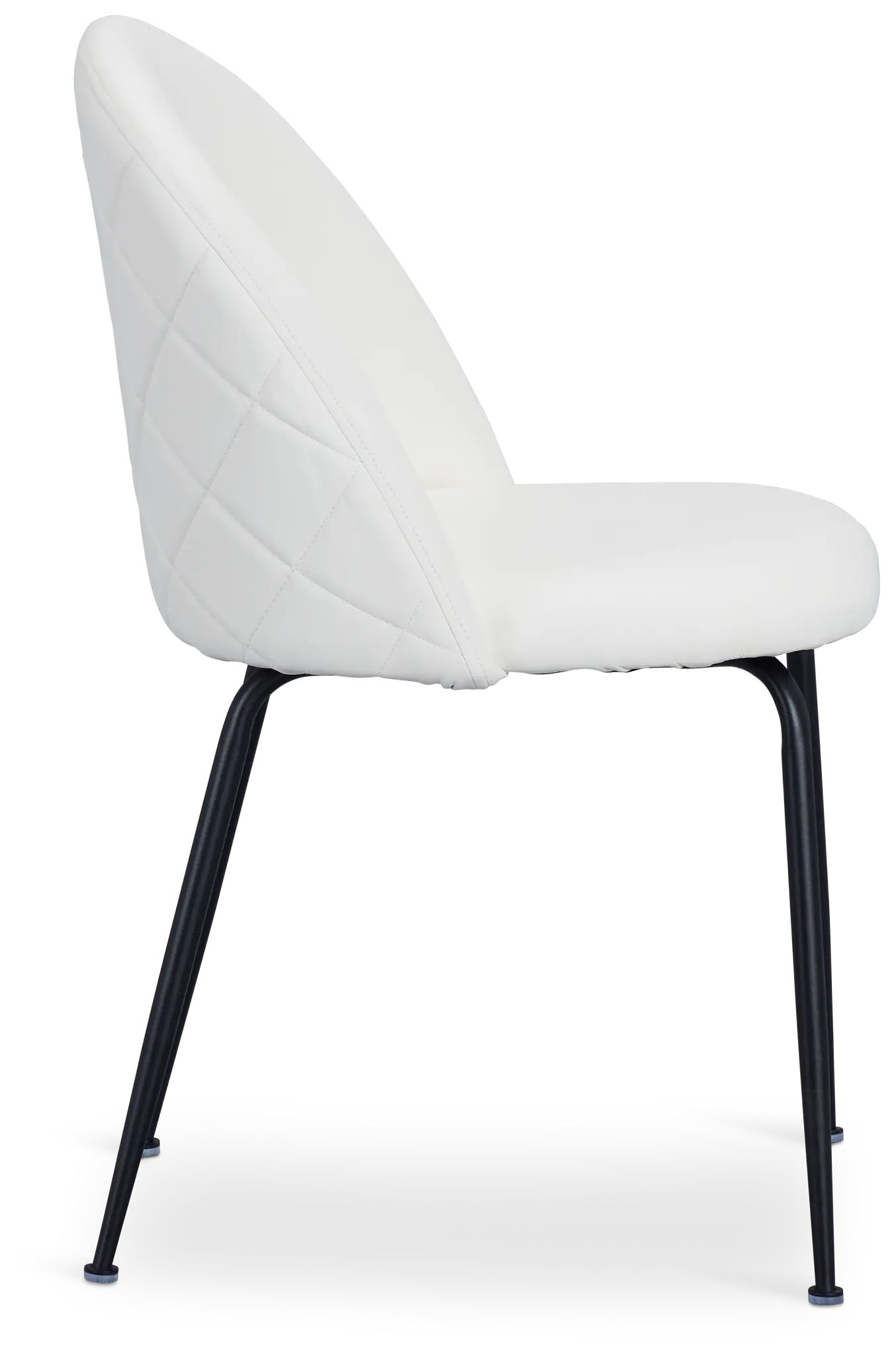 Capri White Micro Upholstered Side Chair W/ Black Legs Capri White Micro Upholstered Side Chair W/ Black Legs