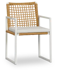 Sunrise White Aluminum Arm Chair