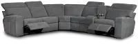 Callum Dark Gray Fabric Medium Dual Power 2-arm Reclining Sectional