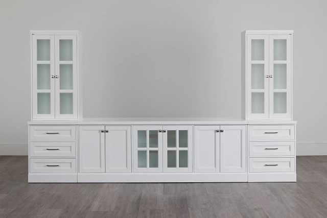 Newport White Large Drawer Entertainment Wall