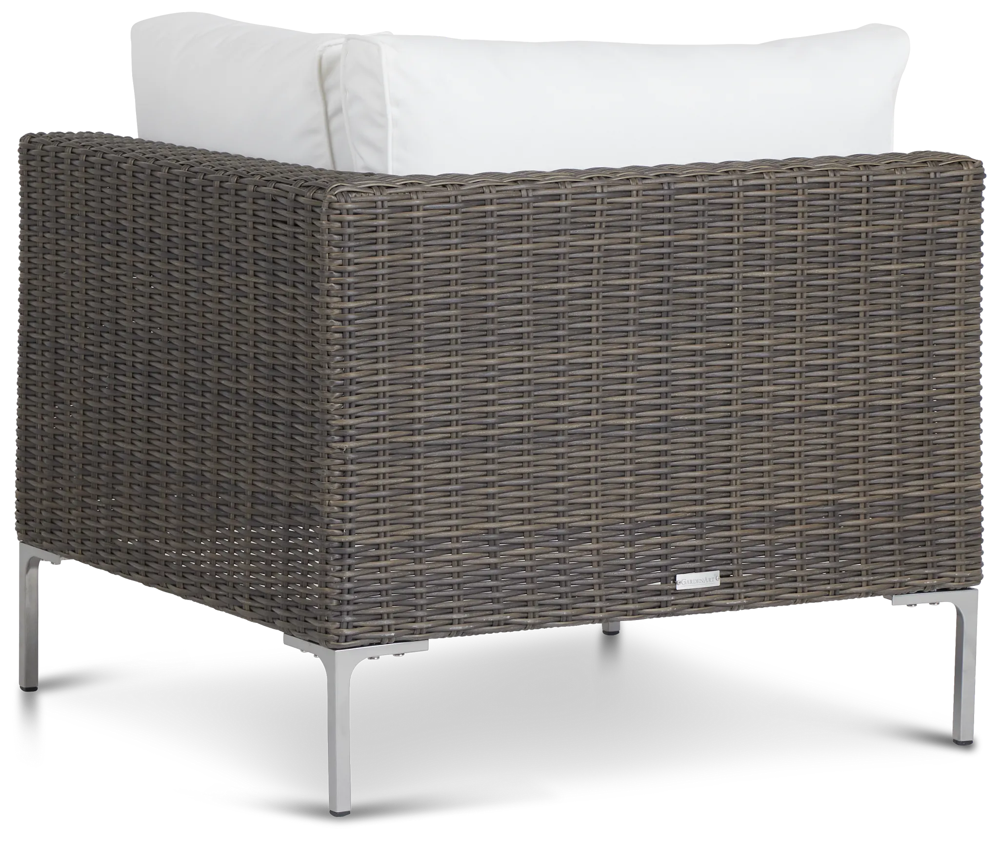 Tulum White Woven Corner Chair W/ Cushion