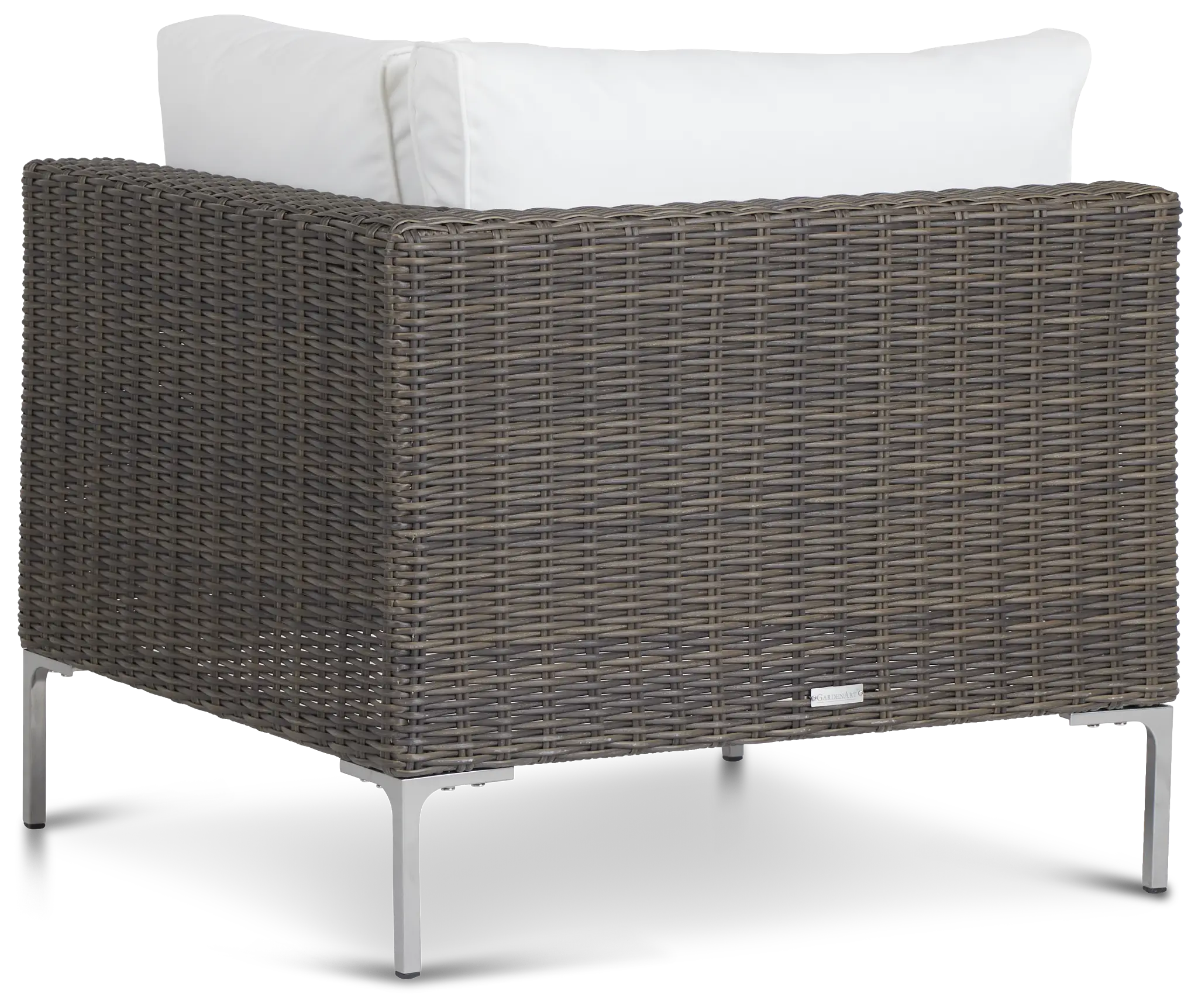 Tulum White Woven Corner Chair W/ Cushion Tulum White Woven Corner Chair W/ Cushion