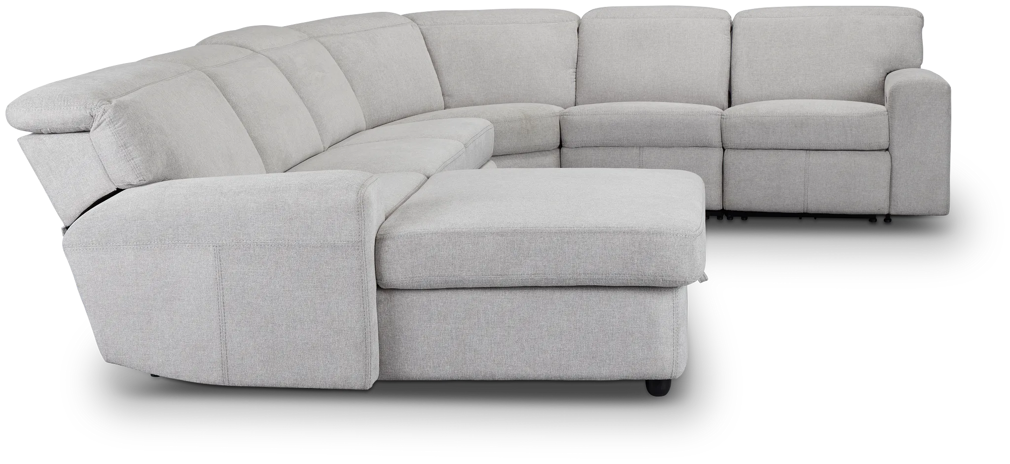 Callum Light Gray Storage Small Left Dual Power Chaise Sleeper Sectional