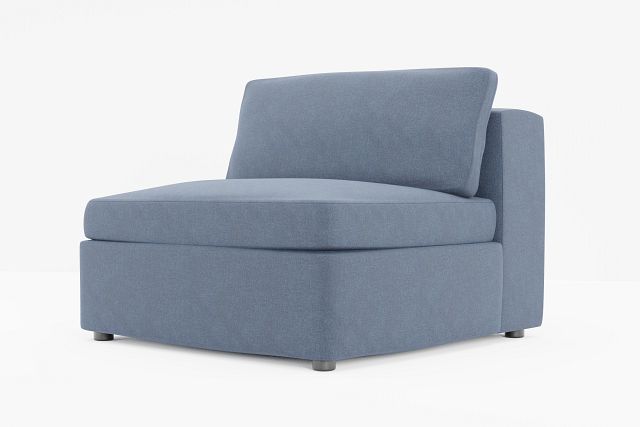 Destin Maguire Blue Fabric Armless Chair