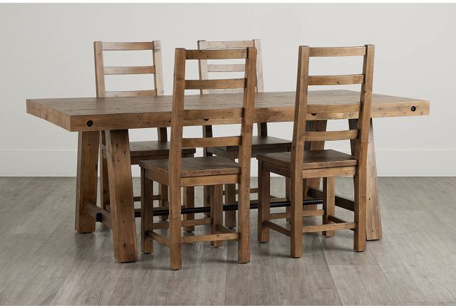 Maxton Mid Tone Rect Table & 4 Chairs