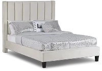Audrey Beige Velvet Platform Bed