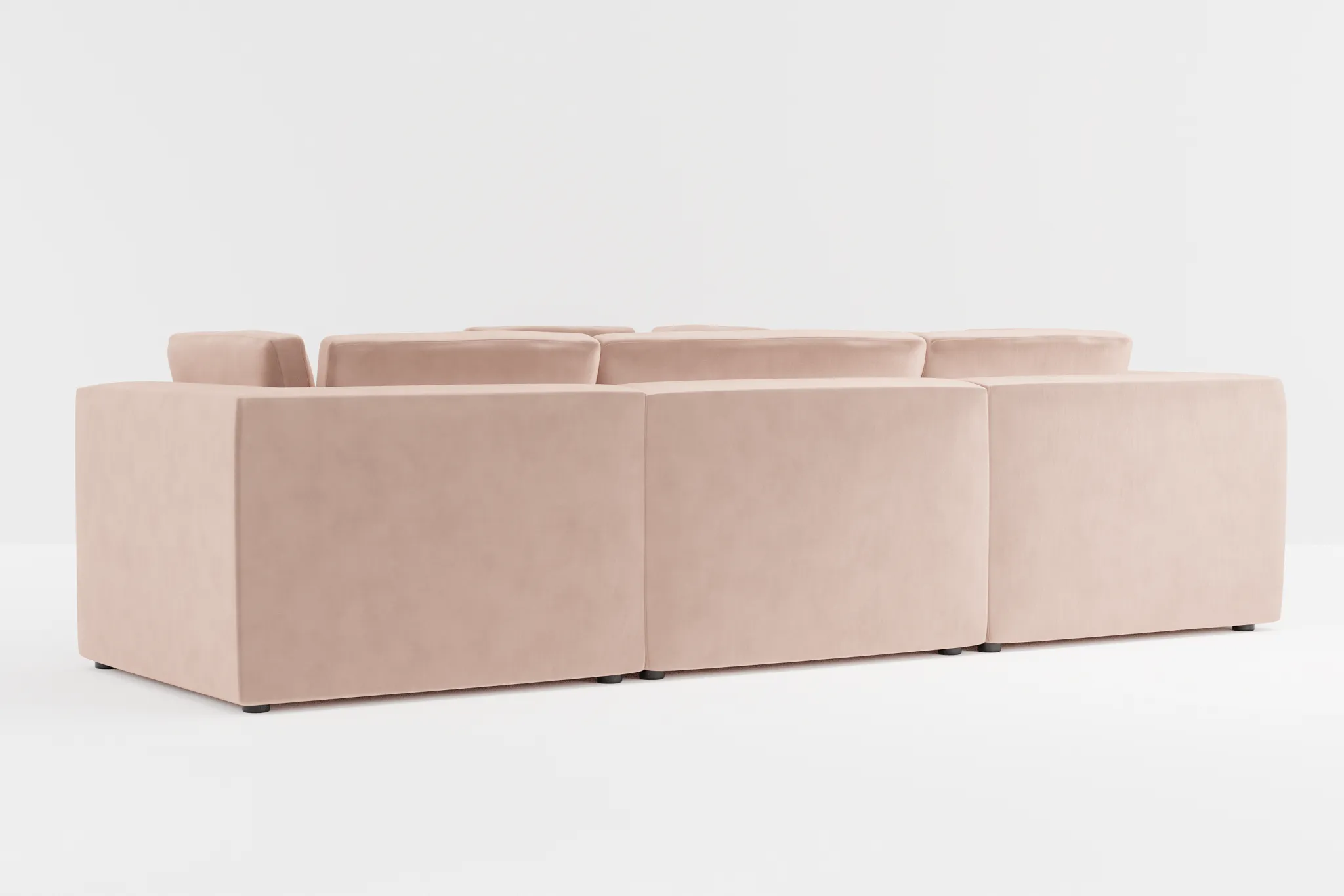 Destin Joya Light Pink Velvet 5-piece Modular Sectional