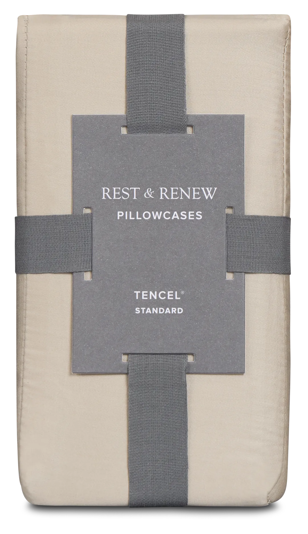 Rest & Renew Tencel Beige 300 Thread Set Of 2 Pillowcases