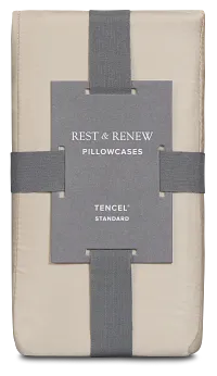 Rest & Renew Tencel Beige 300 Thread Set Of 2 Pillowcases
