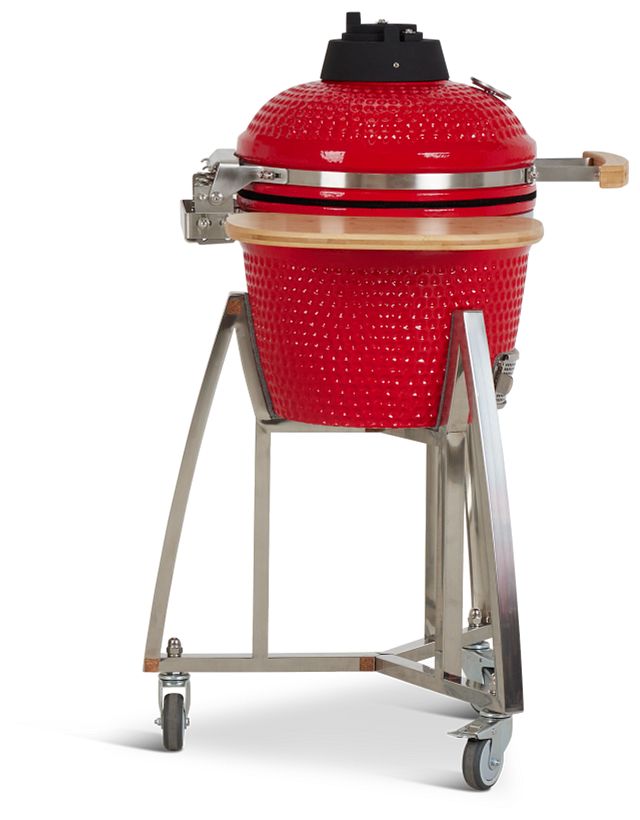 Kamado Red 16" Charcoal Grill With Base