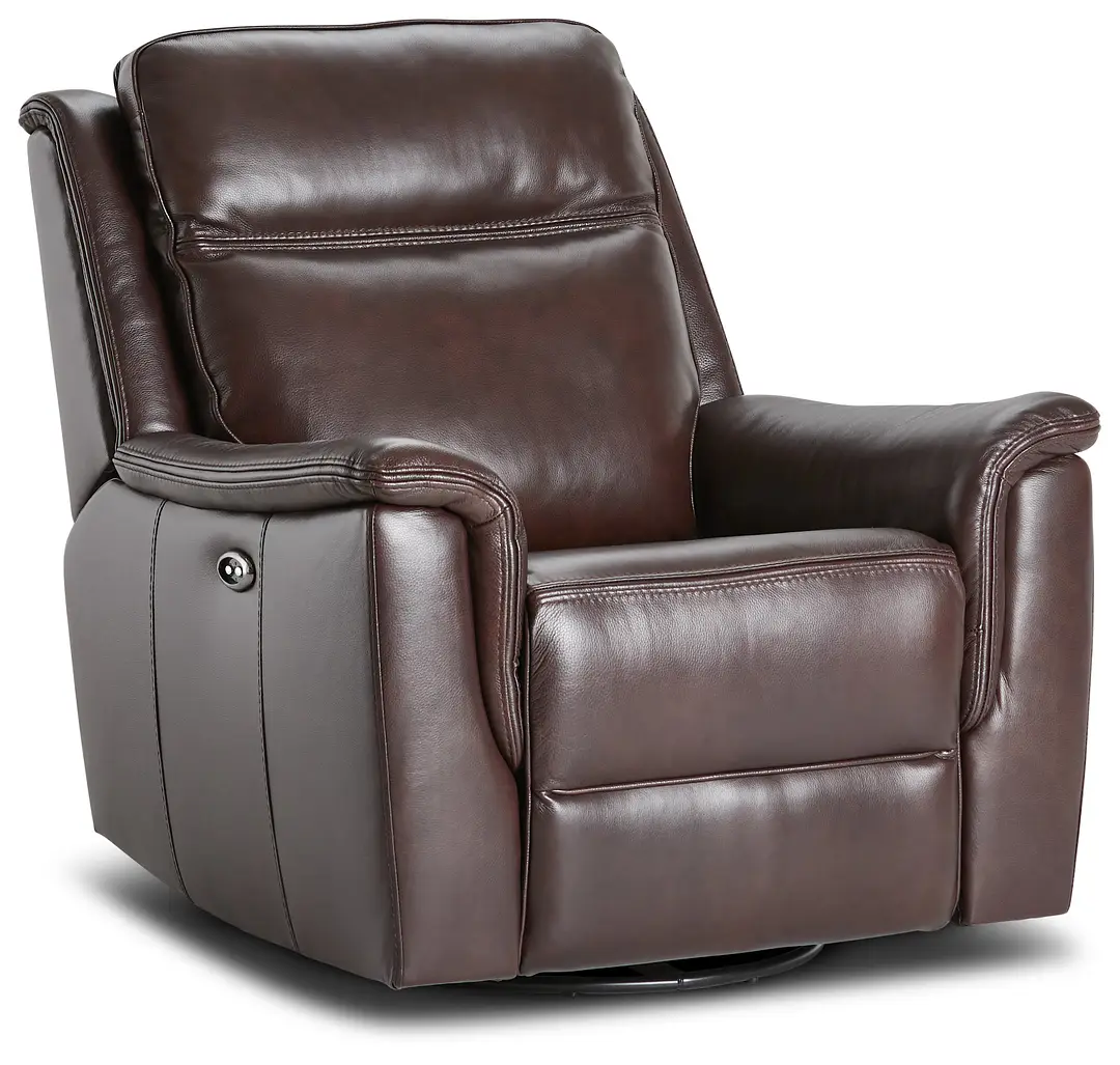 Aiden Brown Leather Power Swivel Glider Recliner Aiden Brown Leather Power Swivel Glider Recliner