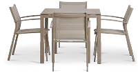 Lisbon Khaki 36" Square Table & 4 Chairs