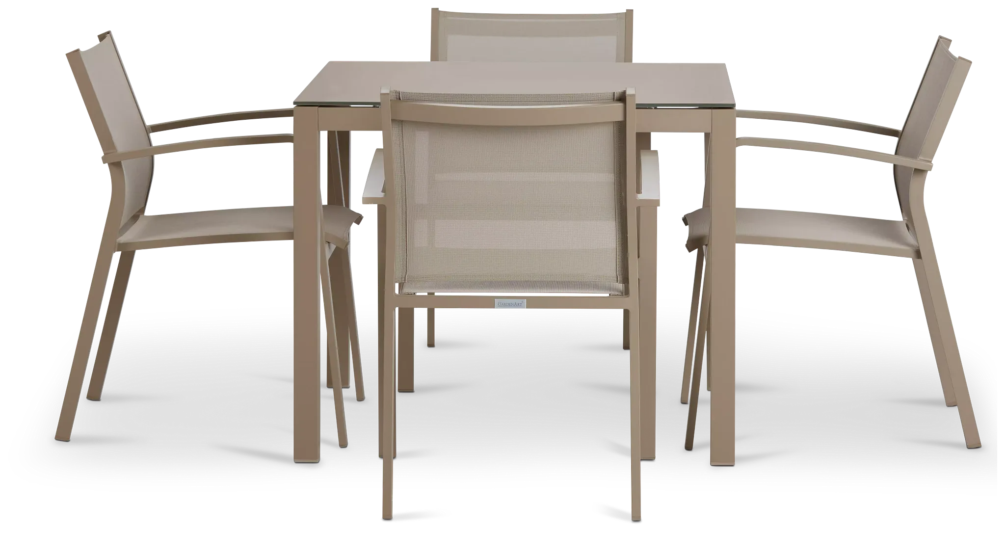 Lisbon Khaki 36" Square Table & 4 Chairs