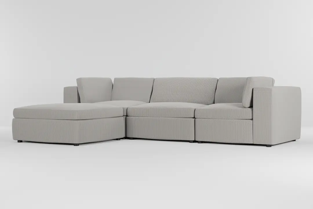 Destin Lucy Light Beige Fabric 4-piece Bumper Sectional Destin Lucy Light Beige Fabric 4-piece Bumper Sectional
