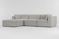 Destin Lucy Light Beige Fabric 4-piece Bumper Sectional