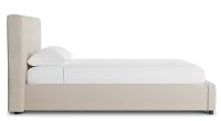 Grayton Linen Beige 44" Upholstered Platform Bed