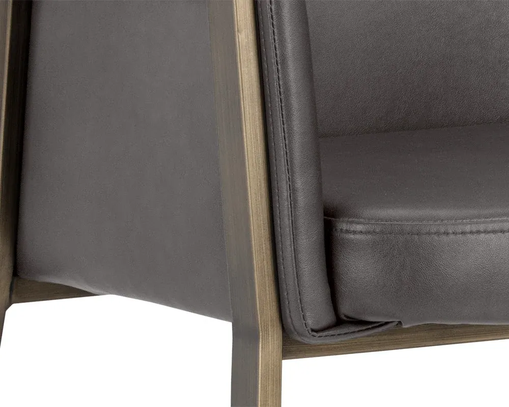 Liana Dark Gray Upholstered Arm Chair