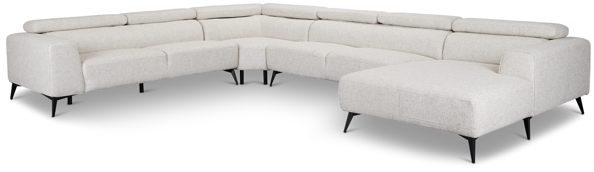 Alina Beige Fabric Medium Right Chaise Sectional