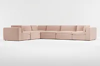 Destin Joya Light Pink Velvet 6-piece Modular Sectional