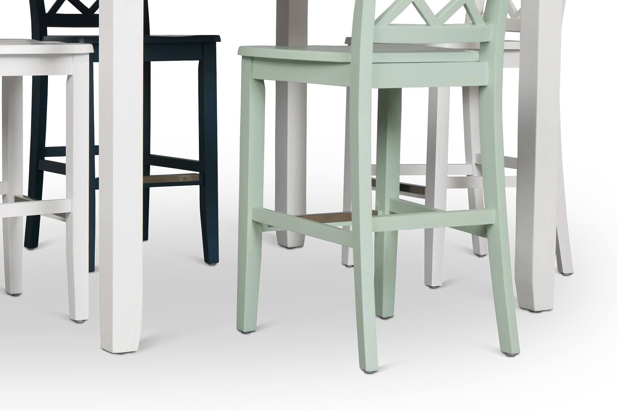 Edgartown Two-tone Square High Table & Mixed Barstools