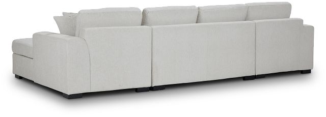 Blakely White Fabric Double Chaise Sleeper Sectional