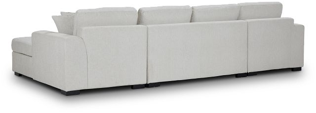 Blakely White Fabric Double Chaise Sleeper Storage Sectional