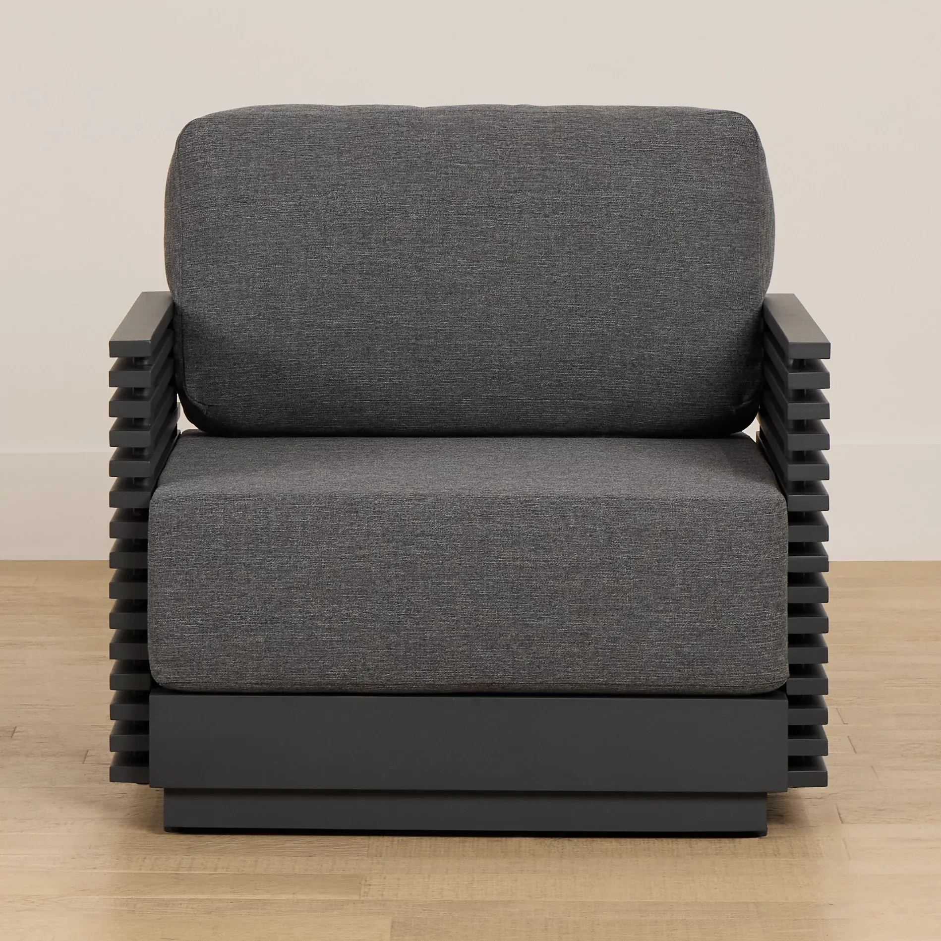 Monterey Black Aluminum Chair With Gray Cushion