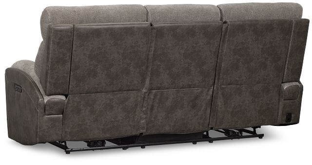 Travis Gray Fabric Power Reclining Sofa
