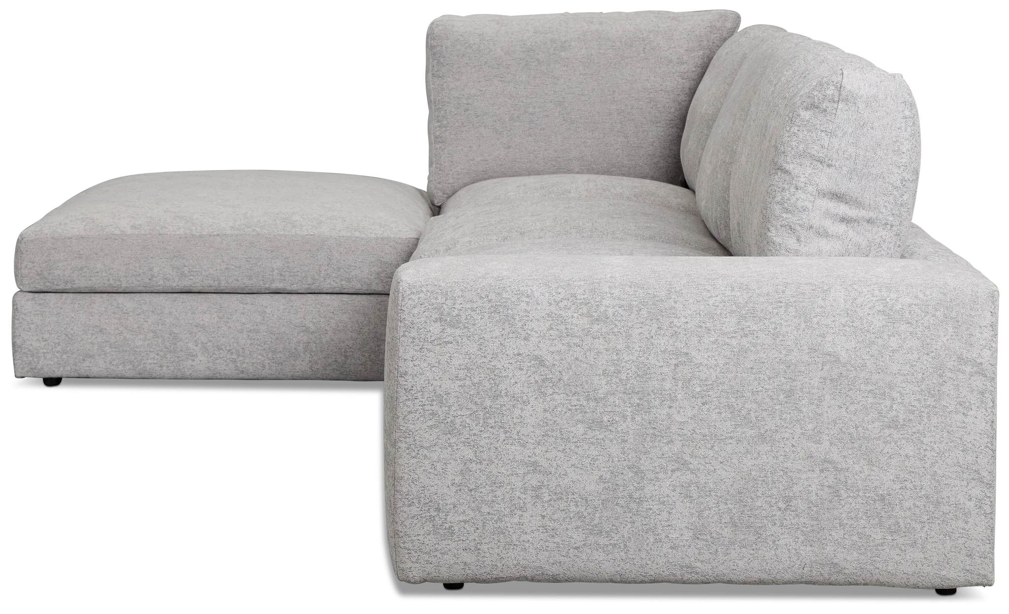 Calista Pewter Fabric Small Left Bumper Sectional