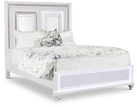 Milan White Panel Bed