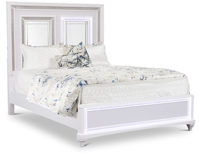 Milan White Panel Bed